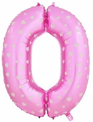 F 40"/102см Цифра "0" розовый/ 1 шт / (Китай)