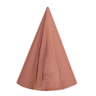 Колпаки фольгированные Роза Голд 6 шт.