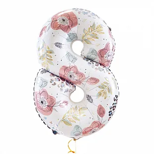 И 32"/81см. Цифра "8" Цветочный принт /1 шт./(Испания)