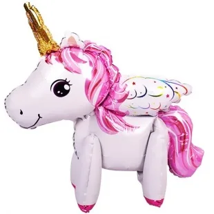 F 29"/74 см Единорог с крыльями, розовый, ходячая фигура, 1 шт. (Китай)