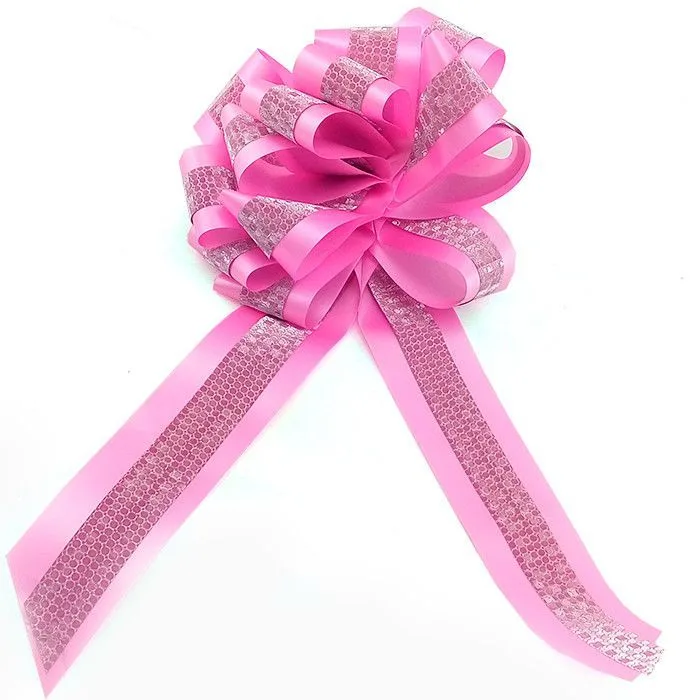 Бант-шар PP С глиттером 45 мм "Комбо" Розовый / 10 шт. / (Китай)