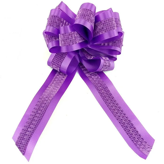 Бант-шар PP С глиттером 45 мм "Комбо" Фиолетовый / 10 шт. / (Китай)