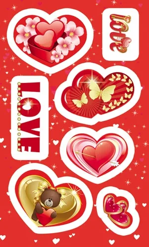 Наклейка (153*92) Сердечки (20 шт.)