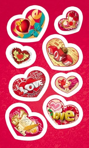 Наклейка (153*92) С любовью (20 шт.)