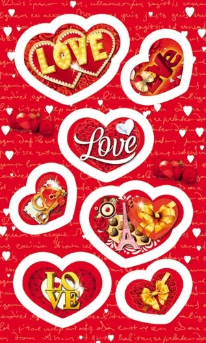 Наклейка (153*92) С Днем Святого Валентина! (20 шт.)