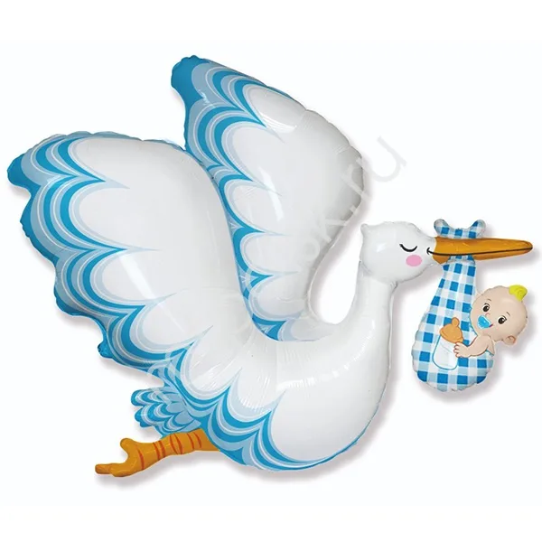 И 38"/97см  Аист с мальчиком/ 1 шт / (Испания)