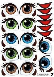 Наклейки "Глаза. Рты №7 6 компл. на листе