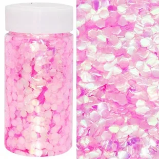 Конфетти фольга, Шестиугольники, Розовый перламутр 150 гр.