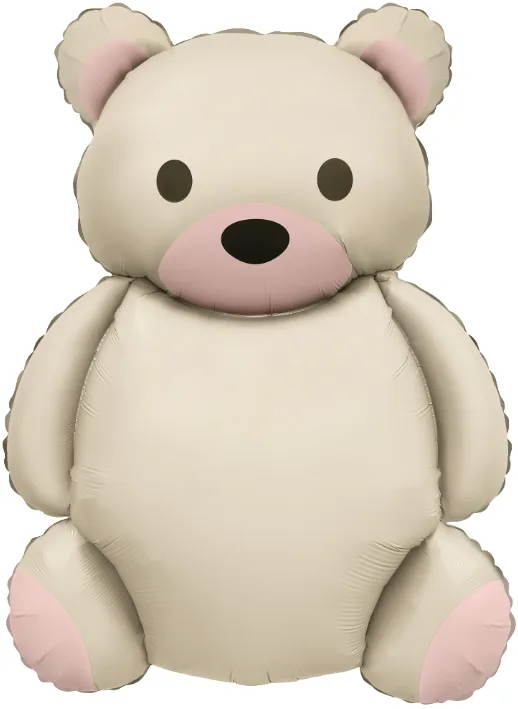 F 35"/89см Мишка, Кремовый, Сатин, 1 шт., 1 шт. в уп.(Китай)