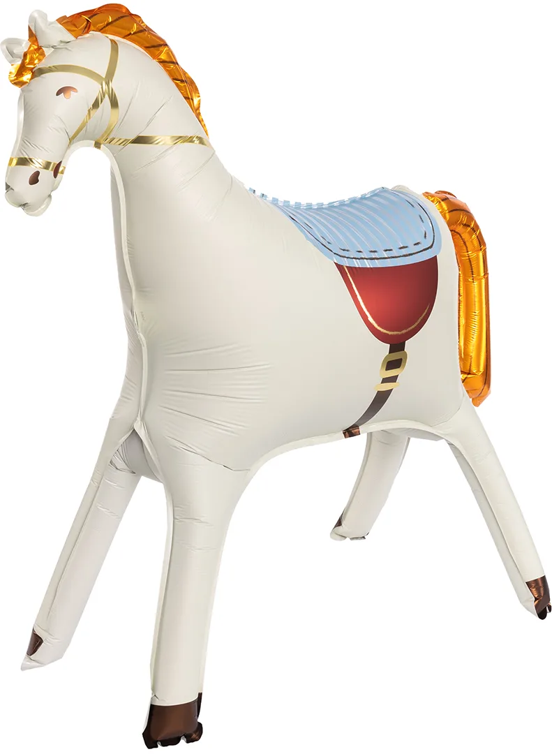 Шар 3D (35''/89 см) Фигура, Лошадка, Бежевый, Сатин, 1 шт. в уп.