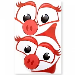 Наклейки на шары "Поросенок" 1 шт,