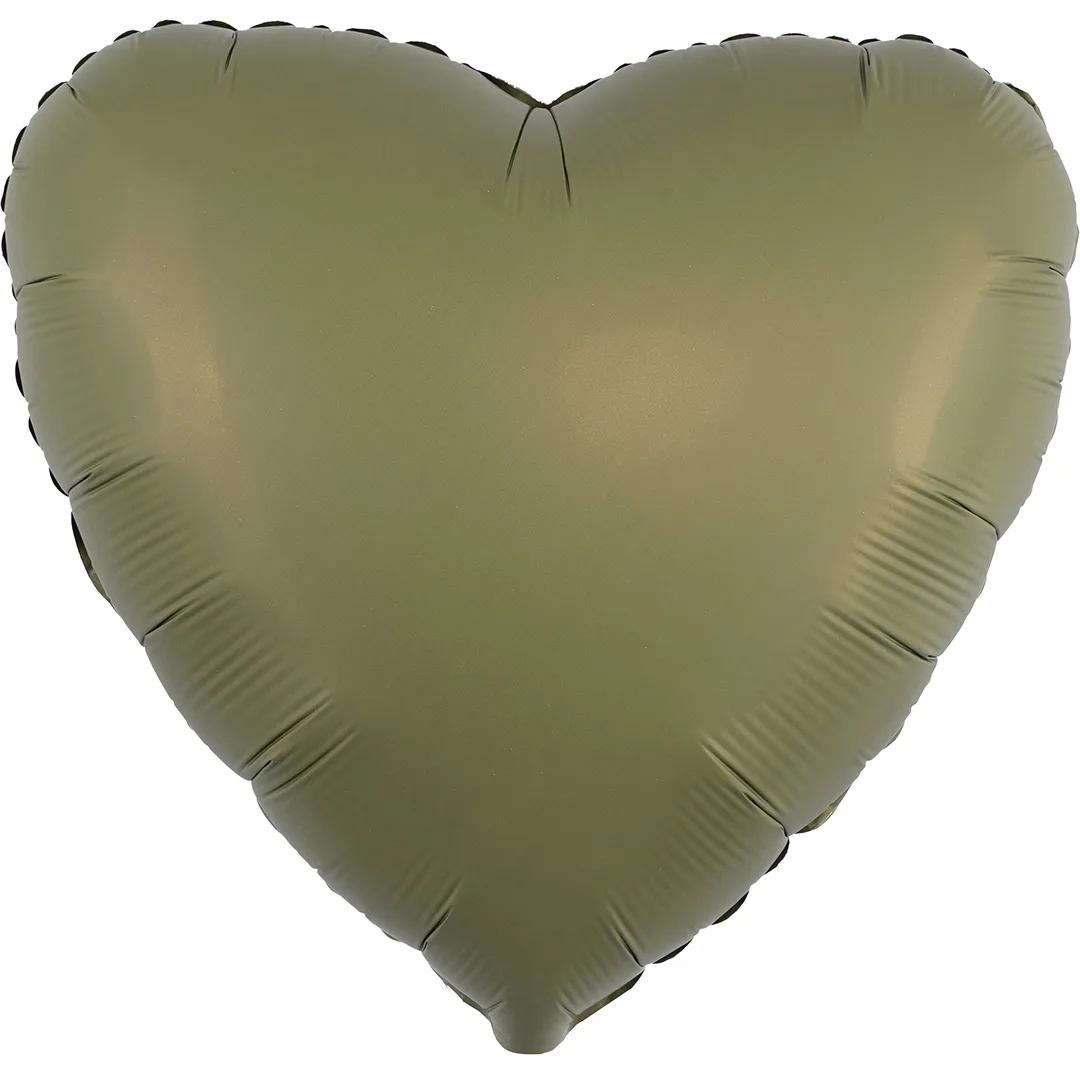 И 18"/46см Сердце Оливковый, Матовый, 1 шт.(Испания)
