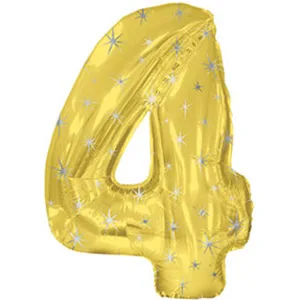 B 42 Цифра "4" золото в упаковке / 1 шт /