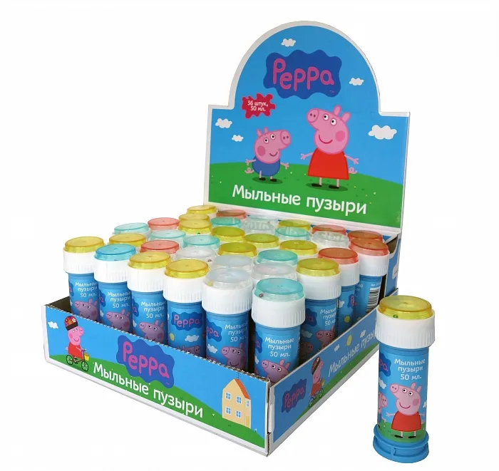 Мыльные пузыри "Пеппа Пиг", 50 мл., дисплей 36 шт.