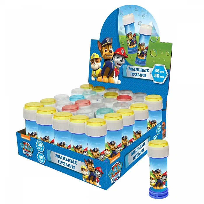 Мыльные пузыри "Щенячий патруль", 50 мл., дисплей 36 шт.