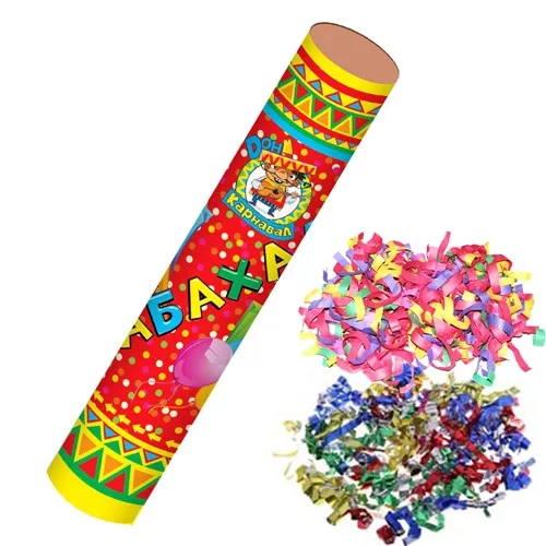 Хлопушка. Бабахалка.Серпантин (фольгированный и бумажный) 60см