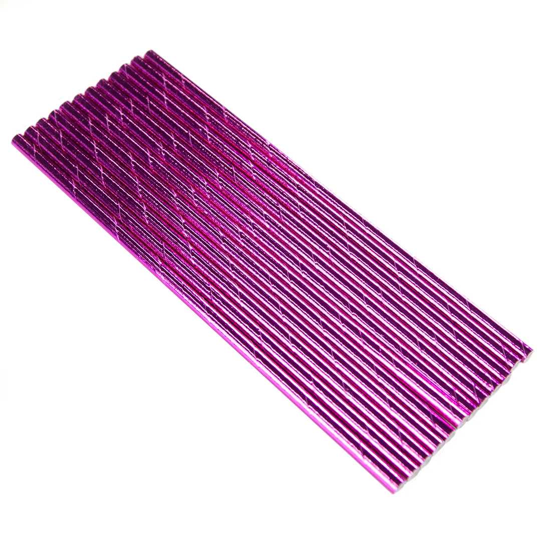 Трубочки для коктейлей, Розовый, металлик, 12 шт.