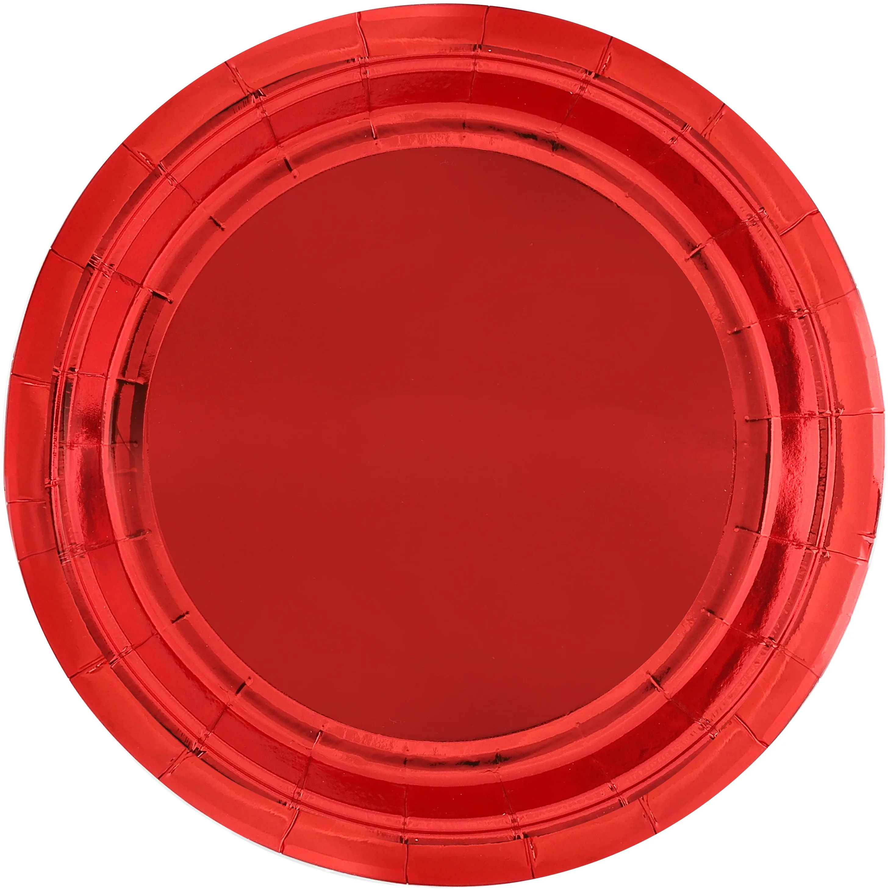 Тарелки (7''/18 см) Красный, Металлик, 6 шт.