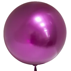 К 18"/46см Сфера 3D , Deco Bubble,Фуксия, Хром, 1 шт. (Китай)