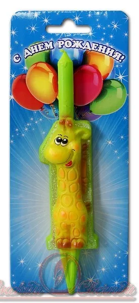 Свеча тортовые "Цифра со зверушками"  1 /1 шт/