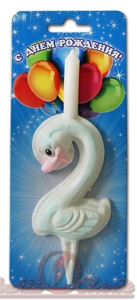 Свеча тортовые "Цифра со зверушками"  2 /1 шт/