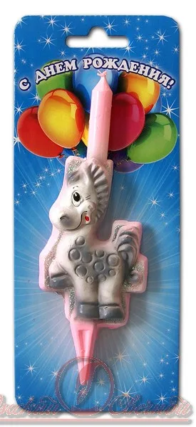 Свеча тортовые "Цифра со зверушками"  4 /1 шт/