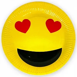 Тарелки Смайл (любовь), Желтый, 23 см (6 шт.)