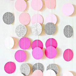 Подвеска Круги, Розовый микс, 200 см.