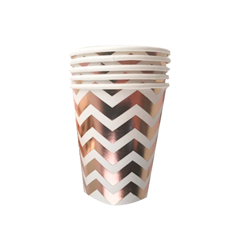 Стаканы 260 мл. "Зигзаг Роза Голд"/ набор 6 шт./ (Китай)