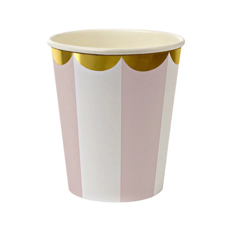 Стаканы 260 мл. "Полоски Нежно-розовые"/ набор 6 шт./ (Китай)