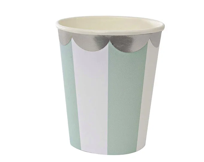 Стаканы 260 мл. "Полоски Мятные"/ набор 6 шт./ (Китай)