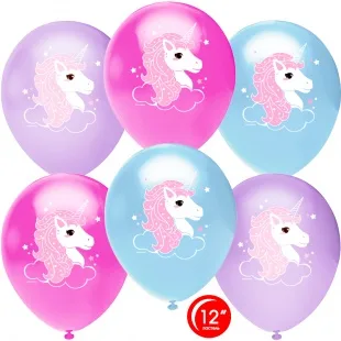 О 12''/30 см Нежный единорог, Ассорти (805/811/809), пастель, 1 ст, 50 шт.(Турция)