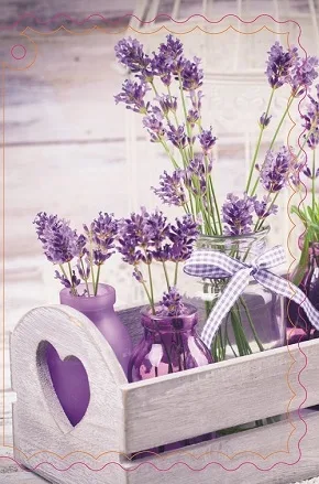 Мини-открытка "Корзина сирени" (20 шт.)