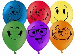 К 12"/30см Смайл, Пастель, Ассорти, 2 ст./ 50 шт. (Китай)