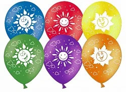 К 12"/30см Солнышко, Пастель, Ассорти, 5 ст./ 50 шт. (Китай)