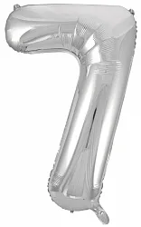 F 34"/86 см Цифра "7", Серебро/ 1 шт /(Китай)