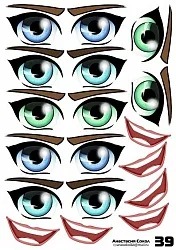 Наклейки "Глаза.Рты №39" 6 компл.