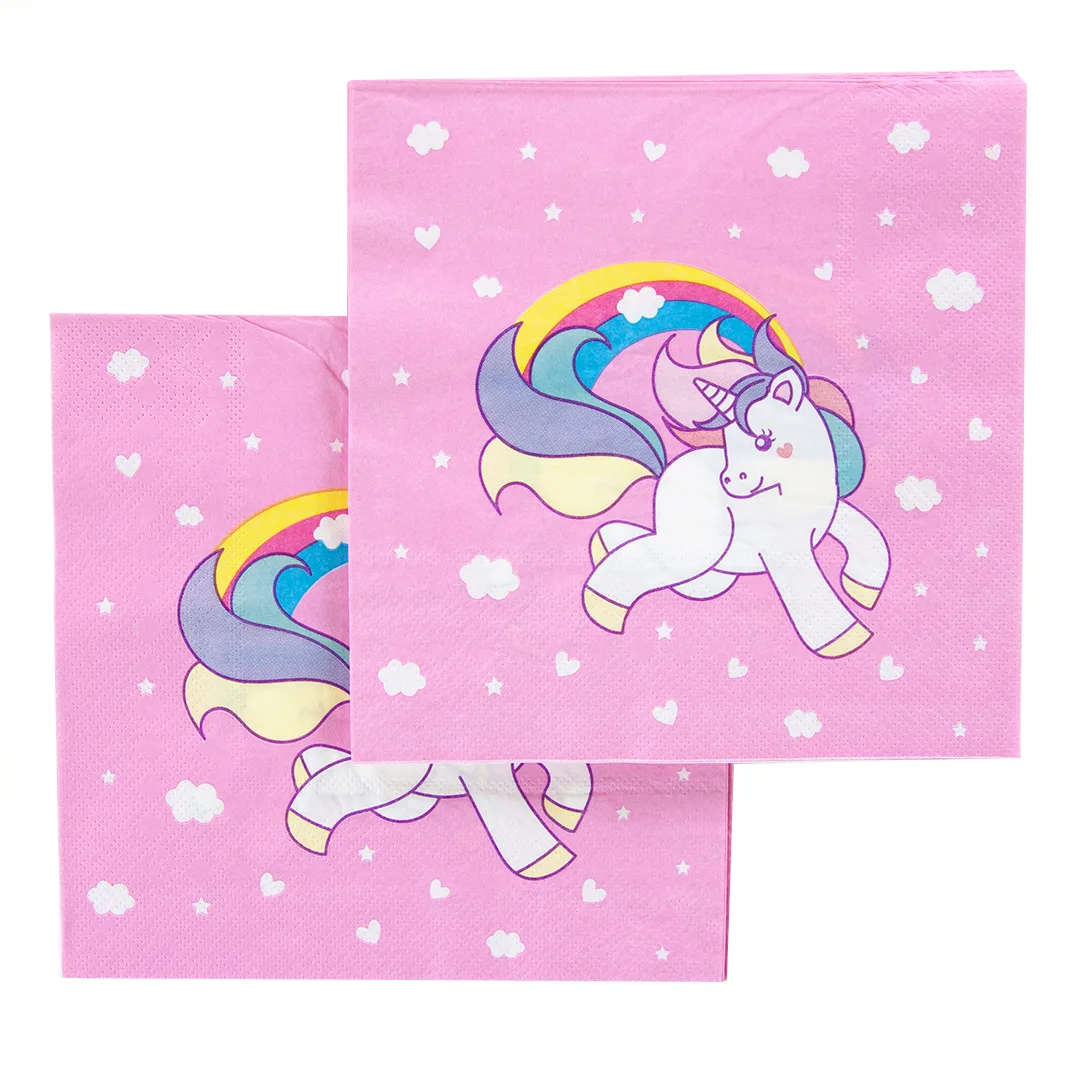 Сервировочные салфетки, Счастливый Единорог, Разноцветный, 33*33 см, 12 шт.