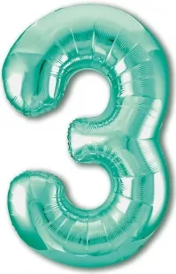 Р 40"/102см Цифра "3" Slim, Бискайский зеленый / 1 шт / (Россия)