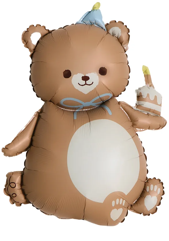 F 39"/99см Мишка с кексиком, Бежевый, Сатин, 1 шт.(Китай)