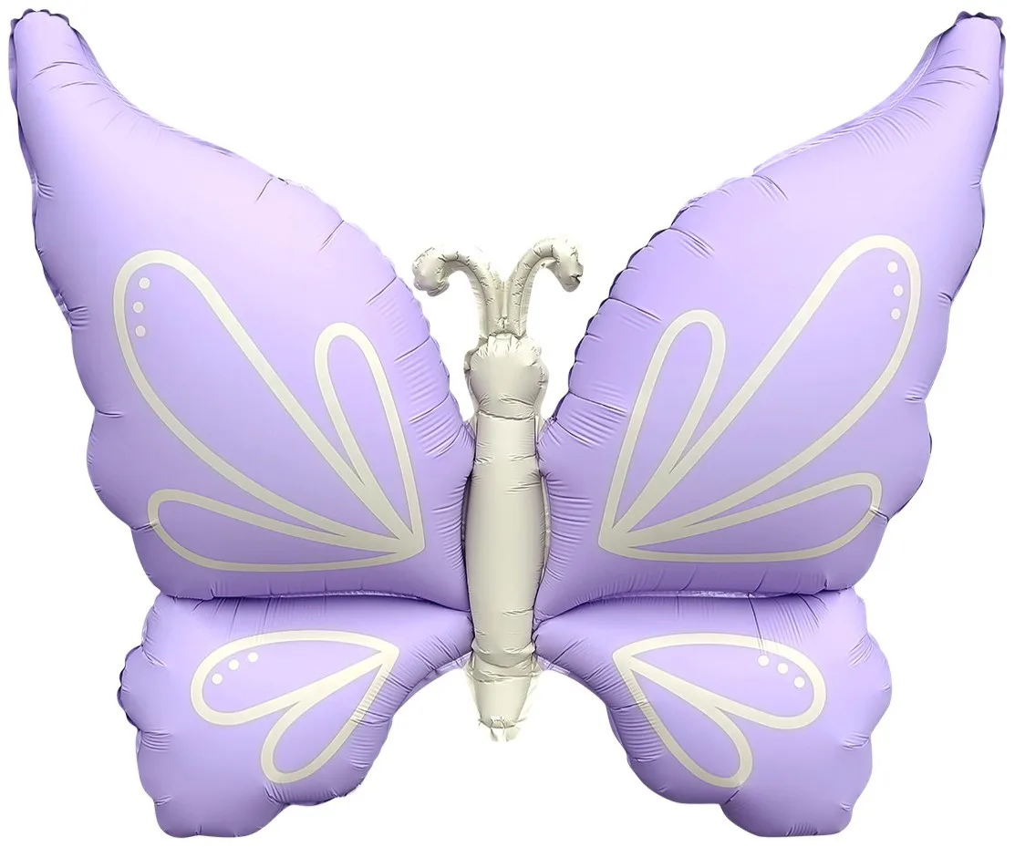 F 37"/94см Нежная бабочка, Сиреневый, Сатин, 1 шт.(Китай)