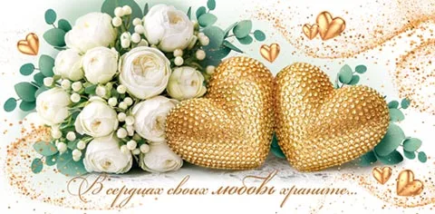 Конверт С днем свадьбы! (ФС) (золотые блестки)   (5 шт.)