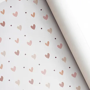 Бумага подарочная "Сердца" 60*89см / 10 шт.