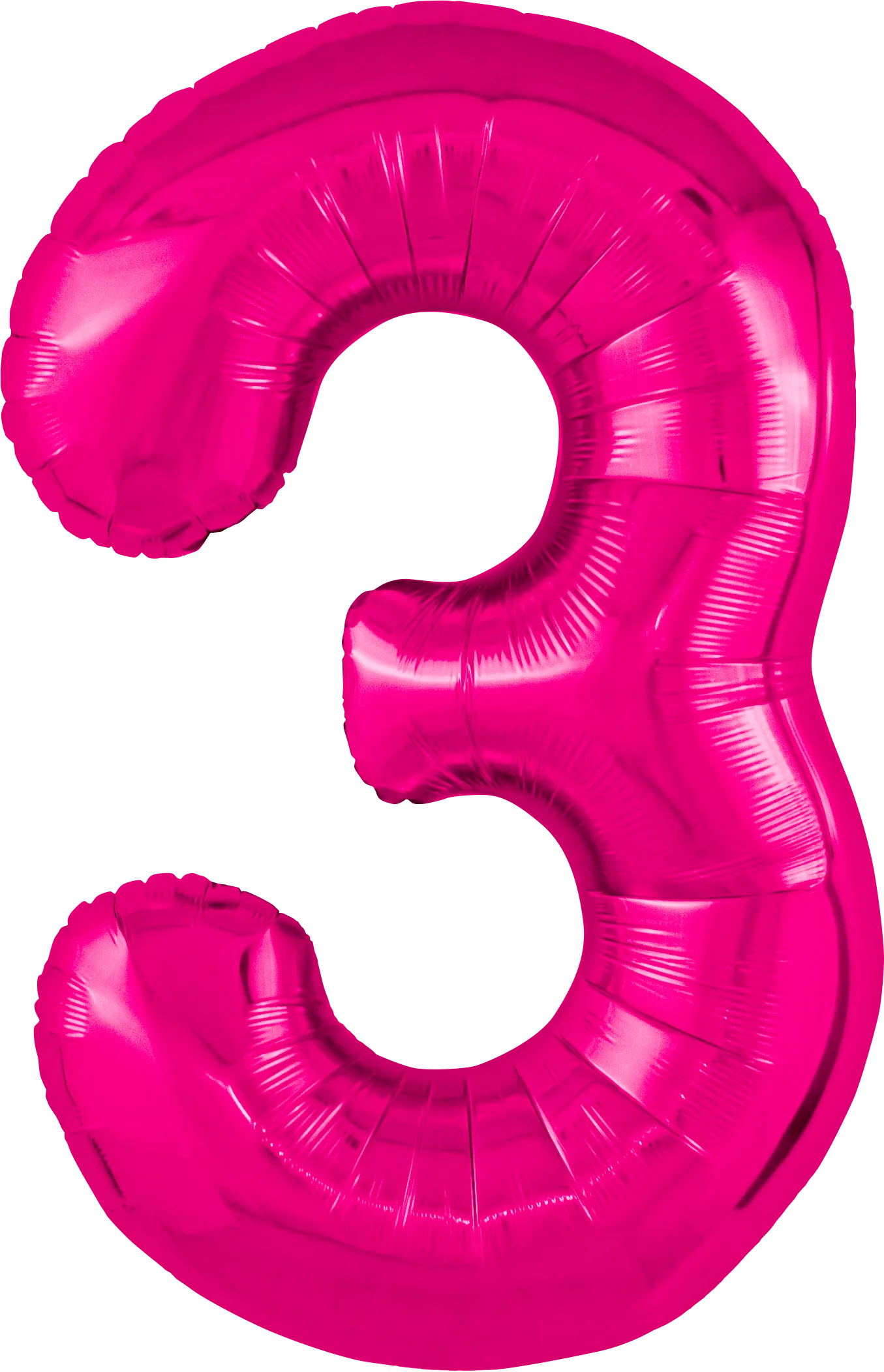 Р 40"/102см Цифра "3" Slim, Фуксия / 1 шт / (Россия)