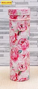 Тубус под бутылку со шнурком "Розовый букет" (9,2*9,2*32 см)