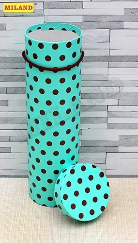 Тубус под бутылку со шнурком "Бирюзовый горошек" (9,2*9,2*32 см)