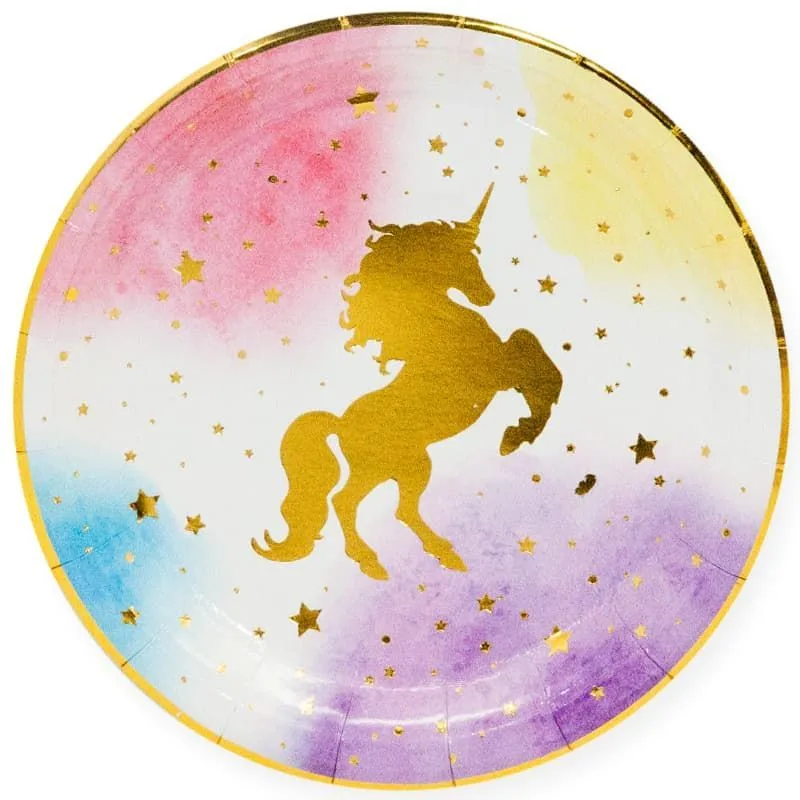 Тарелки "Единорог золотой" 18см. / 6 шт.