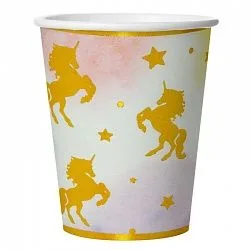 Стаканы 250 мл. "Единорог золотой" Акварель / набор 6 шт./ (Китай)