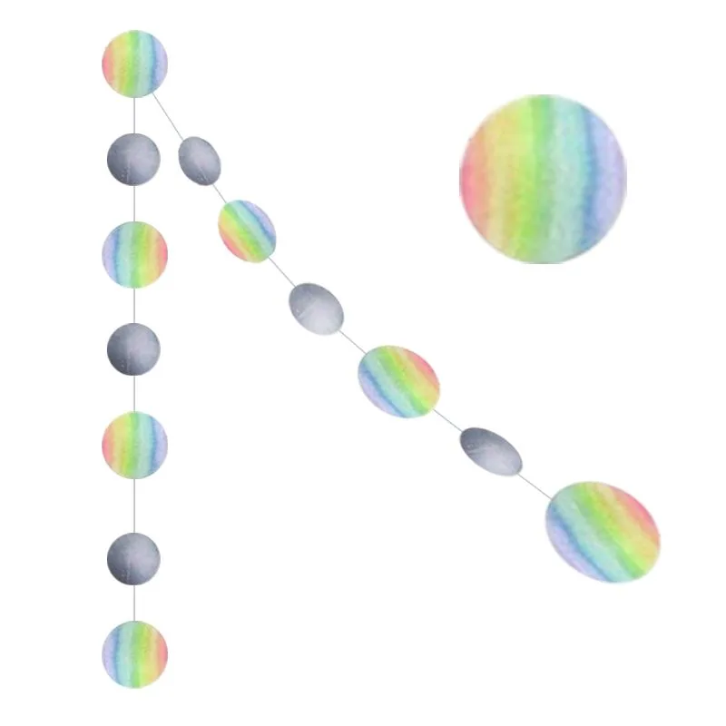 Гирлянда 3 м"Круги Микс" Металлизированный и радужный/1 шт./ (Китай)