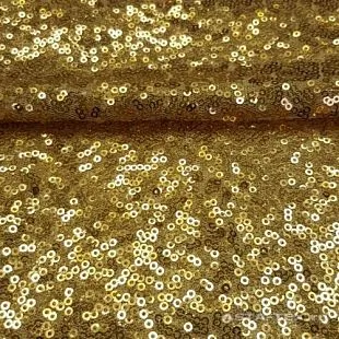 Ткань с пайетками Золото / рулон 12,6 м (ширина 130 см)